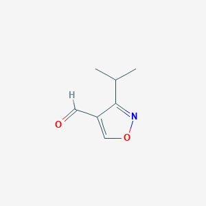 molecular formula C7H9NO2 B2680279 3-(Propan-2-yl)-1,2-oxazole-4-carbaldehyde CAS No. 1539696-86-0