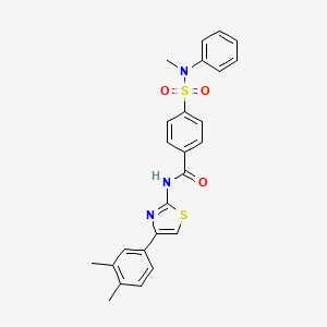 molecular formula C25H23N3O3S2 B2680285 N-[4-(3,4-dimethylphenyl)-1,3-thiazol-2-yl]-4-[methyl(phenyl)sulfamoyl]benzamide CAS No. 361469-12-7