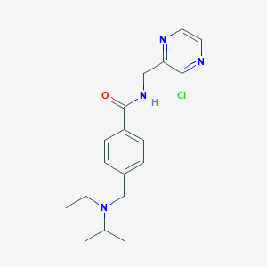molecular formula C18H23ClN4O B2680312 N-[(3-Chloropyrazin-2-yl)methyl]-4-[[ethyl(propan-2-yl)amino]methyl]benzamide CAS No. 2190139-93-4