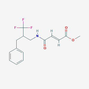 molecular formula C15H16F3NO3 B2680333 Methyl (E)-4-[(2-benzyl-3,3,3-trifluoropropyl)amino]-4-oxobut-2-enoate CAS No. 2411330-32-8