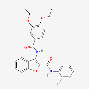 molecular formula C26H23FN2O5 B2680334 3-(3,4-diethoxybenzamido)-N-(2-fluorophenyl)benzofuran-2-carboxamide CAS No. 862977-52-4