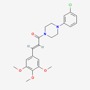 molecular formula C22H25ClN2O4 B2680337 (2E)-1-[4-(3-chlorophenyl)piperazin-1-yl]-3-(3,4,5-trimethoxyphenyl)prop-2-en-1-one CAS No. 307952-91-6