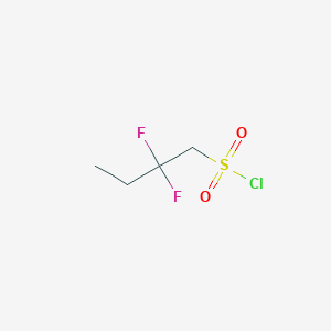 molecular formula C4H7ClF2O2S B2680371 2,2-Difluorobutane-1-sulfonyl chloride CAS No. 1780685-02-0