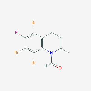 molecular formula C11H9Br3FNO B2680378 5,7,8-tribromo-6-fluoro-2-methyl-3,4-dihydro-2H-quinoline-1-carbaldehyde CAS No. 2141967-43-1