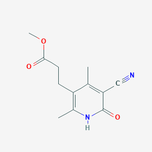 molecular formula C12H14N2O3 B2680379 Methyl 3-(5-cyano-2,4-dimethyl-6-oxo-1,6-dihydropyridin-3-yl)propanoate CAS No. 871262-56-5