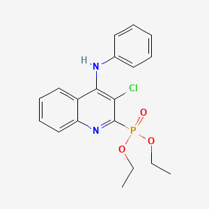 molecular formula C19H20ClN2O3P B2680390 diethyl (3-chloro-4-(phenylamino)quinolin-2-yl)phosphonate CAS No. 82127-57-9
