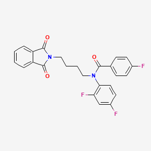 molecular formula C25H19F3N2O3 B2680399 N-(2,4-difluorophenyl)-N-[4-(1,3-dioxo-2,3-dihydro-1H-isoindol-2-yl)butyl]-4-fluorobenzamide CAS No. 428829-23-6