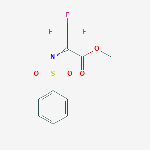 molecular formula C10H8F3NO4S B026804 2-苯磺酰亚氨基-3,3,3-三氟丙酸甲酯 CAS No. 107651-35-4