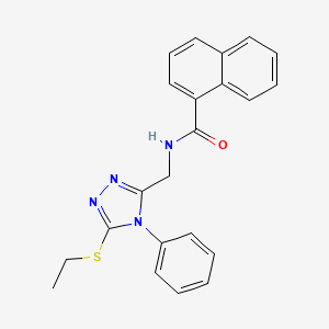 molecular formula C22H20N4OS B2680410 N-{[5-(ethylsulfanyl)-4-phenyl-4H-1,2,4-triazol-3-yl]methyl}naphthalene-1-carboxamide CAS No. 391947-05-0