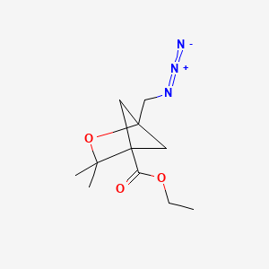 molecular formula C11H17N3O3 B2680414 Ethyl 1-(azidomethyl)-3,3-dimethyl-2-oxabicyclo[2.1.1]hexane-4-carboxylate CAS No. 2229261-01-0