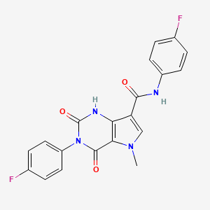molecular formula C20H14F2N4O3 B2680421 N,3-bis(4-fluorophenyl)-5-methyl-2,4-dioxo-2,3,4,5-tetrahydro-1H-pyrrolo[3,2-d]pyrimidine-7-carboxamide CAS No. 921852-73-5