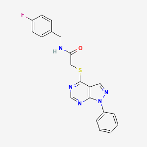 molecular formula C20H16FN5OS B2680423 N-[(4-fluorophenyl)methyl]-2-({1-phenyl-1H-pyrazolo[3,4-d]pyrimidin-4-yl}sulfanyl)acetamide CAS No. 872856-67-2