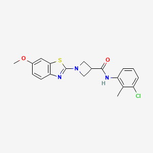molecular formula C19H18ClN3O2S B2680434 N-(3-chloro-2-methylphenyl)-1-(6-methoxy-1,3-benzothiazol-2-yl)azetidine-3-carboxamide CAS No. 1286711-28-1