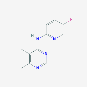 molecular formula C11H11FN4 B2680435 N-(5-Fluoropyridin-2-yl)-5,6-dimethylpyrimidin-4-amine CAS No. 2309192-59-2