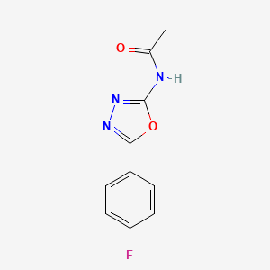 molecular formula C10H8FN3O2 B2680452 N-[5-(4-fluorophenyl)-1,3,4-oxadiazol-2-yl]acetamide CAS No. 147728-36-7