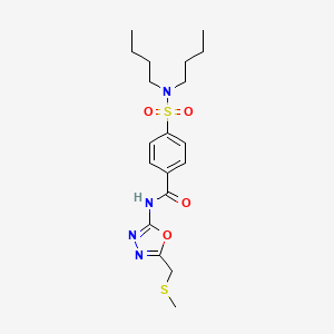 4-(dibutylsulfamoyl)-N-[5-(methylsulfanylmethyl)-1,3,4-oxadiazol-2-yl]benzamide