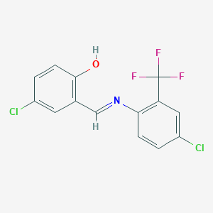 4-chloro-2-((E)-{[4-chloro-2-(trifluoromethyl)phenyl]imino}methyl)phenol