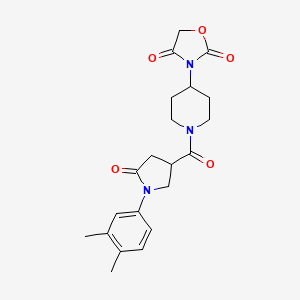 3-(1-(1-(3,4-Dimethylphenyl)-5-oxopyrrolidine-3-carbonyl)piperidin-4-yl)oxazolidine-2,4-dione