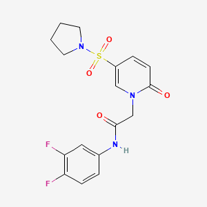molecular formula C17H17F2N3O4S B2680476 N-(3,4-difluorophenyl)-2-[2-oxo-5-(pyrrolidine-1-sulfonyl)-1,2-dihydropyridin-1-yl]acetamide CAS No. 949647-26-1