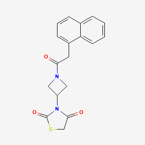 molecular formula C18H16N2O3S B2680486 3-(1-(2-(Naphthalen-1-yl)acetyl)azetidin-3-yl)thiazolidine-2,4-dione CAS No. 2034236-27-4