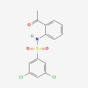 molecular formula C14H11Cl2NO3S B2680536 N-(2-acetylphenyl)-3,5-dichlorobenzenesulfonamide CAS No. 303152-44-5