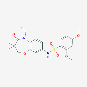 molecular formula C21H26N2O6S B2680547 N-(5-ethyl-3,3-dimethyl-4-oxo-2,3,4,5-tetrahydrobenzo[b][1,4]oxazepin-8-yl)-2,4-dimethoxybenzenesulfonamide CAS No. 922094-15-3