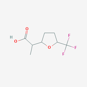B2680557 2-[5-(Trifluoromethyl)oxolan-2-yl]propanoic acid CAS No. 2248280-39-7