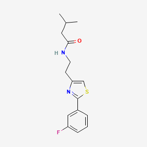 molecular formula C16H19FN2OS B2680609 N-{2-[2-(3-fluorophenyl)-1,3-thiazol-4-yl]ethyl}-3-methylbutanamide CAS No. 946328-90-1