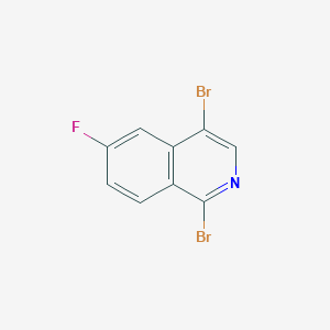 molecular formula C9H4Br2FN B2680631 1,4-Dibromo-6-fluoroisoquinoline CAS No. 2138218-08-1
