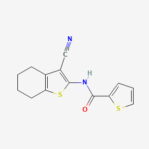 molecular formula C14H12N2OS2 B2680634 N-(3-cyano-4,5,6,7-tetrahydro-1-benzothiophen-2-yl)thiophene-2-carboxamide CAS No. 313662-16-7