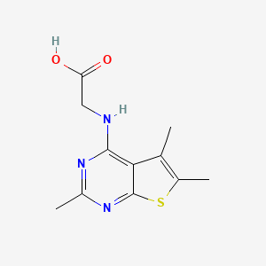 molecular formula C11H13N3O2S B2680640 [(2,5,6-Trimethylthieno[2,3-d]pyrimidin-4-yl)amino]acetic acid CAS No. 871673-05-1