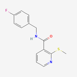 molecular formula C14H13FN2OS B2680655 N-[(4-fluorophenyl)methyl]-2-(methylsulfanyl)pyridine-3-carboxamide CAS No. 796998-24-8