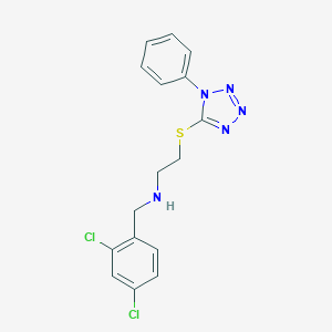 molecular formula C16H15Cl2N5S B268068 N-(2,4-dichlorobenzyl)-N-{2-[(1-phenyl-1H-tetraazol-5-yl)sulfanyl]ethyl}amine 