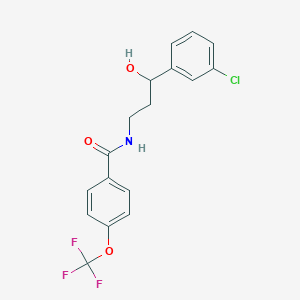 molecular formula C17H15ClF3NO3 B2680690 N-[3-(3-chlorophenyl)-3-hydroxypropyl]-4-(trifluoromethoxy)benzamide CAS No. 2034466-91-4
