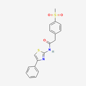 B2680696 2-(4-(methylsulfonyl)phenyl)-N-(4-phenylthiazol-2-yl)acetamide CAS No. 941971-46-6