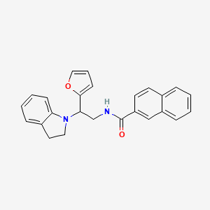molecular formula C25H22N2O2 B2680698 N-(2-(furan-2-yl)-2-(indolin-1-yl)ethyl)-2-naphthamide CAS No. 903342-59-6