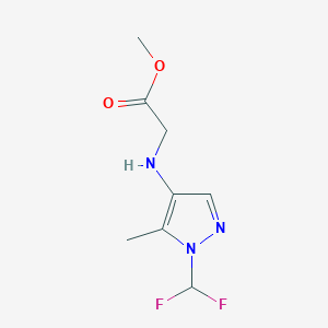 molecular formula C8H11F2N3O2 B2680757 Methyl 2-[[1-(difluoromethyl)-5-methylpyrazol-4-yl]amino]acetate CAS No. 2247207-61-8