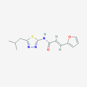 molecular formula C13H15N3O2S B2680761 (E)-3-(furan-2-yl)-N-[5-(2-methylpropyl)-1,3,4-thiadiazol-2-yl]prop-2-enamide CAS No. 898657-32-4
