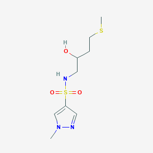 molecular formula C9H17N3O3S2 B2680766 N-[2-hydroxy-4-(methylsulfanyl)butyl]-1-methyl-1H-pyrazole-4-sulfonamide CAS No. 2320422-29-3