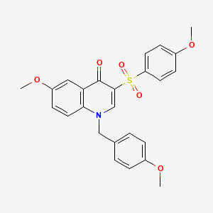 B2680780 6-Methoxy-3-(4-methoxybenzenesulfonyl)-1-[(4-methoxyphenyl)methyl]-1,4-dihydroquinolin-4-one CAS No. 872199-23-0