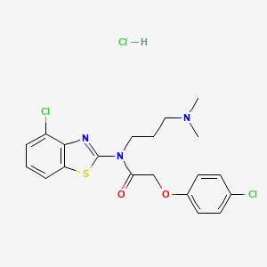 molecular formula C20H22Cl3N3O2S B2680785 N-(4-CHLORO-1,3-BENZOTHIAZOL-2-YL)-2-(4-CHLOROPHENOXY)-N-[3-(DIMETHYLAMINO)PROPYL]ACETAMIDE HYDROCHLORIDE CAS No. 1216780-92-5