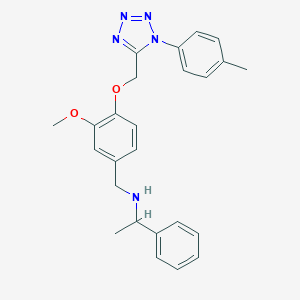 molecular formula C25H27N5O2 B268079 N-(3-methoxy-4-{[1-(4-methylphenyl)-1H-tetraazol-5-yl]methoxy}benzyl)-N-(1-phenylethyl)amine 