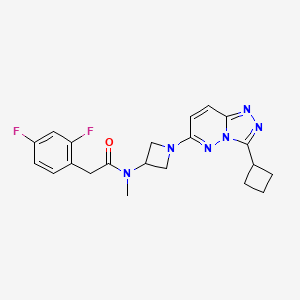 molecular formula C21H22F2N6O B2680792 N-(1-(3-cyclobutyl-[1,2,4]triazolo[4,3-b]pyridazin-6-yl)azetidin-3-yl)-2-(2,4-difluorophenyl)-N-methylacetamide CAS No. 2309307-50-2
