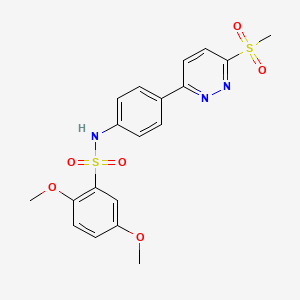 molecular formula C19H19N3O6S2 B2680821 N-[4-(6-methanesulfonylpyridazin-3-yl)phenyl]-2,5-dimethoxybenzene-1-sulfonamide CAS No. 921793-96-6