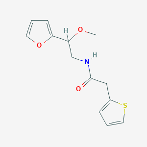molecular formula C13H15NO3S B2680823 N-(2-(furan-2-yl)-2-methoxyethyl)-2-(thiophen-2-yl)acetamide CAS No. 1795455-73-0