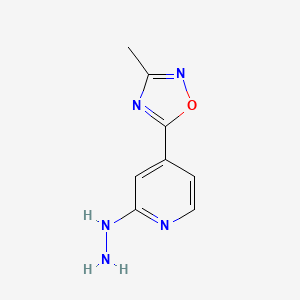 2-Hydrazino-4-(3-methyl-1,2,4-oxadiazol-5-yl)pyridine