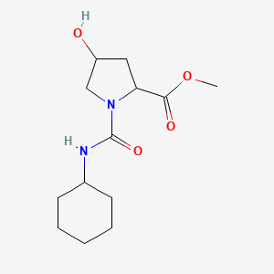molecular formula C13H22N2O4 B2680889 Methyl 1-[(cyclohexylamino)carbonyl]-4-hydroxy-2-pyrrolidinecarboxylate CAS No. 1173195-05-5