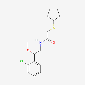 molecular formula C16H22ClNO2S B2680893 N-(2-(2-chlorophenyl)-2-methoxyethyl)-2-(cyclopentylthio)acetamide CAS No. 1798515-59-9