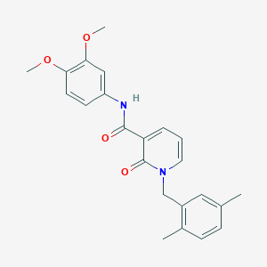 molecular formula C23H24N2O4 B2680905 N-(3,4-dimethoxyphenyl)-1-[(2,5-dimethylphenyl)methyl]-2-oxo-1,2-dihydropyridine-3-carboxamide CAS No. 946253-68-5