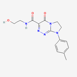 molecular formula C15H17N5O3 B2680910 N-(2-hydroxyethyl)-4-oxo-8-(p-tolyl)-4,6,7,8-tetrahydroimidazo[2,1-c][1,2,4]triazine-3-carboxamide CAS No. 946279-32-9